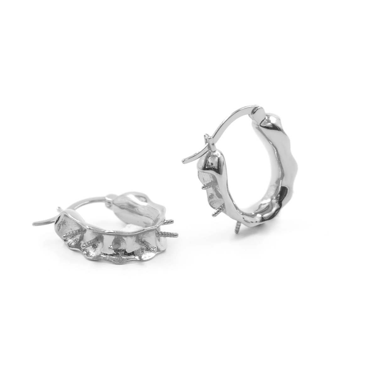 Orecchini in Argento forma arco - Rodiato
