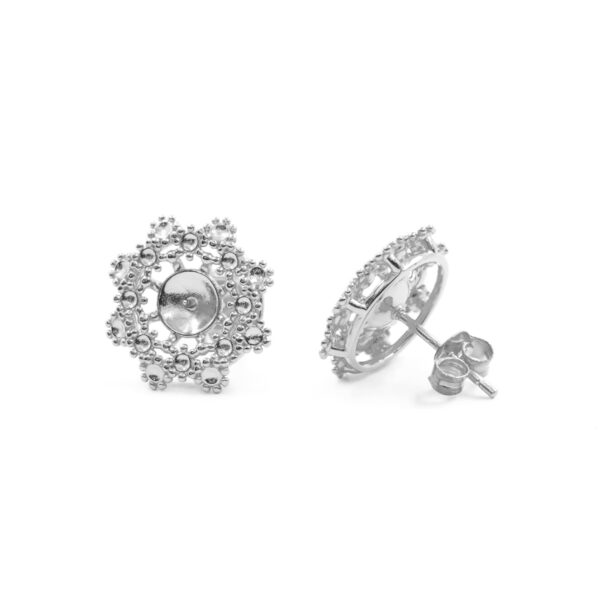 Orecchini in Argento forma fiore - Rodiato
