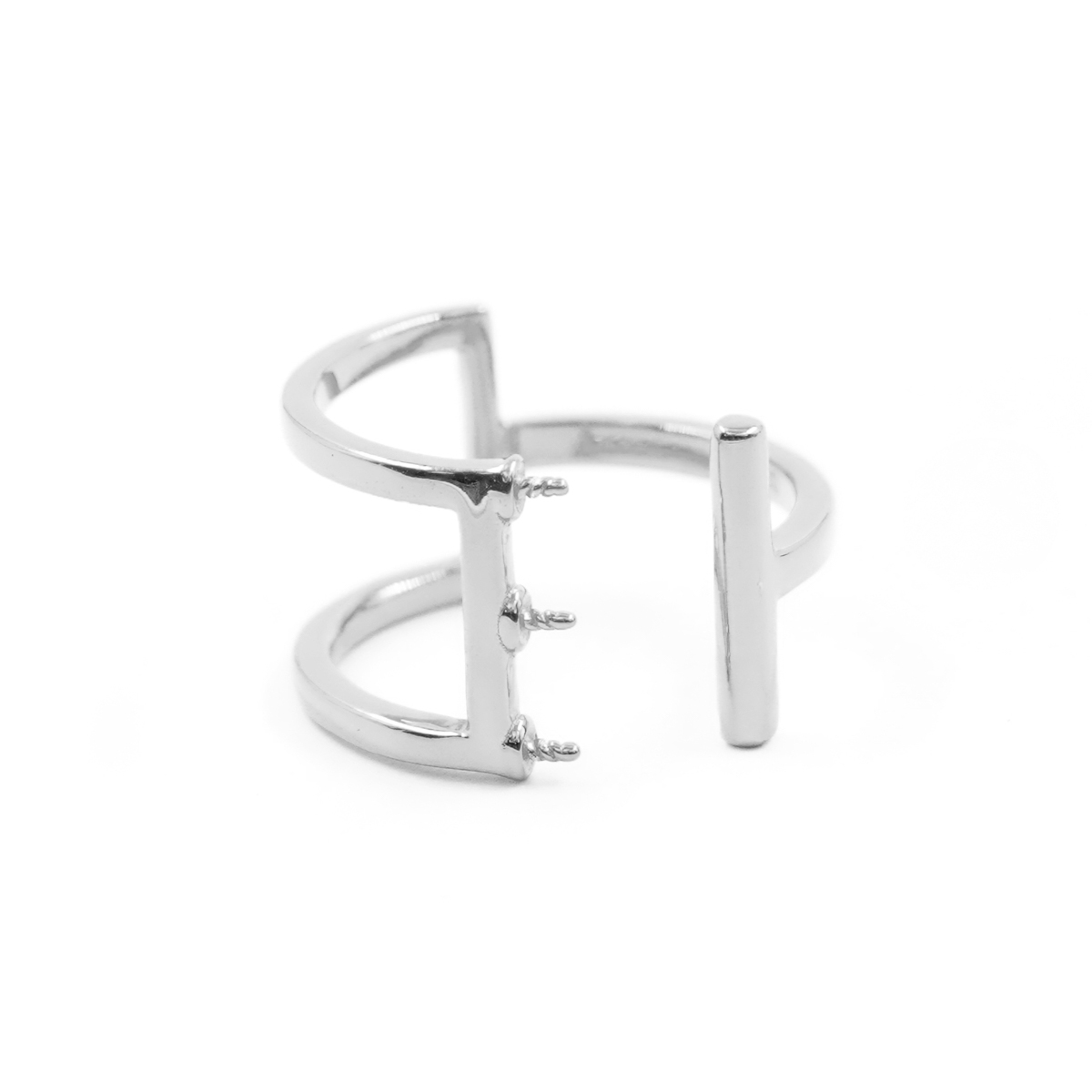 Anello in Argento a 3 elementi - Rodiato