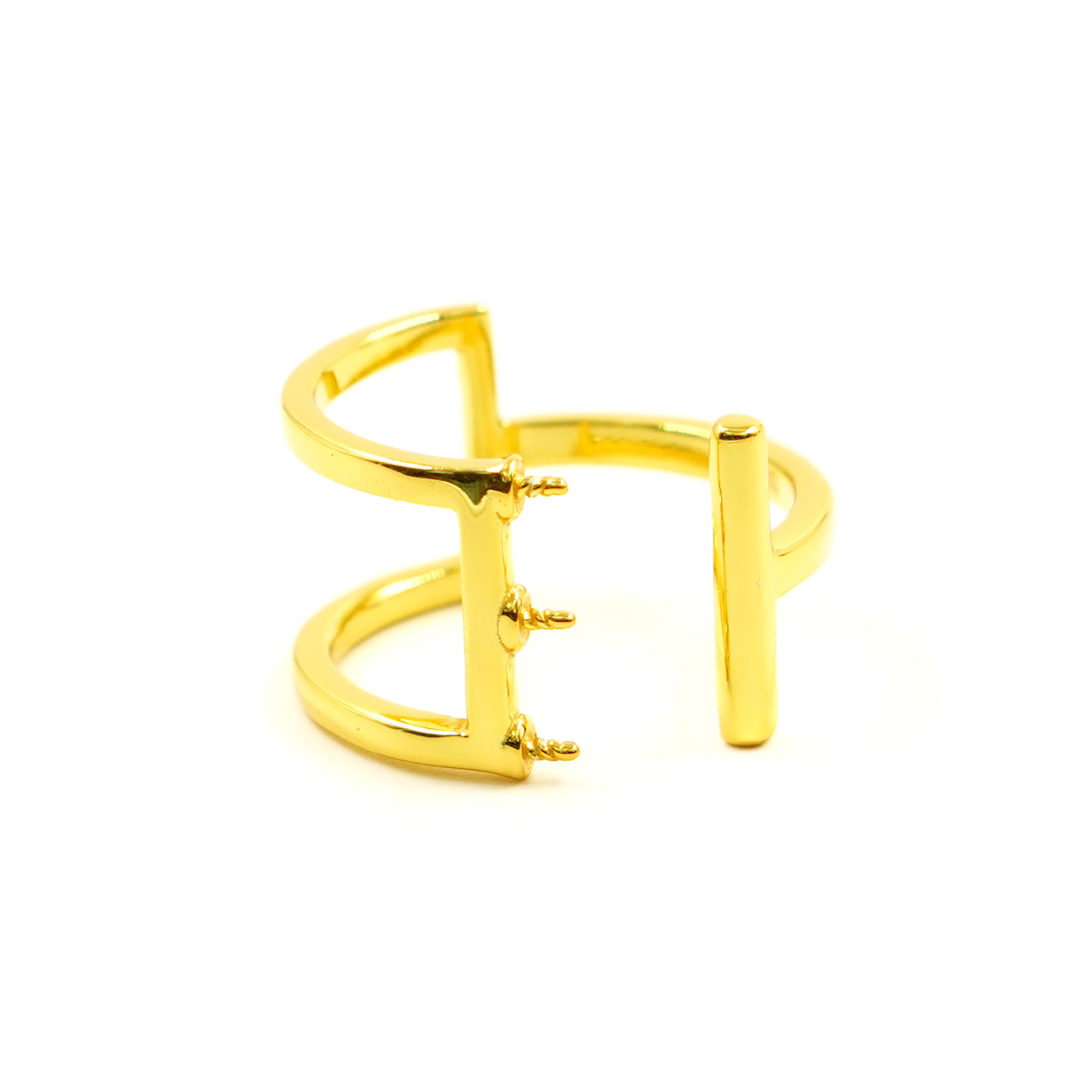Anello in Argento a 3 elementi - Rodiato