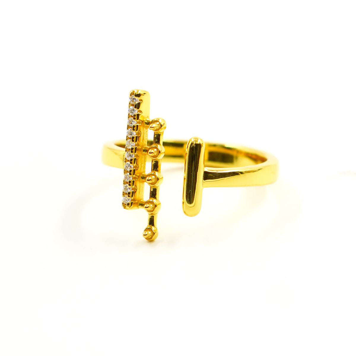 Anello in argento a 5 elementi - Dorato