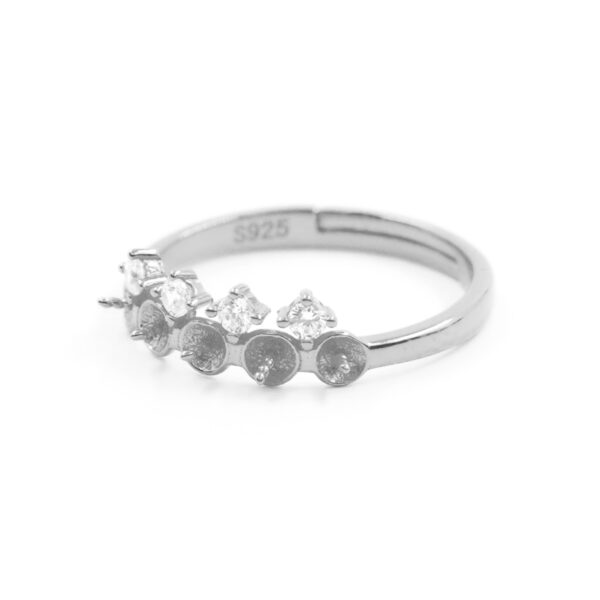 Anello in argento a 5 elementi – Rodiato