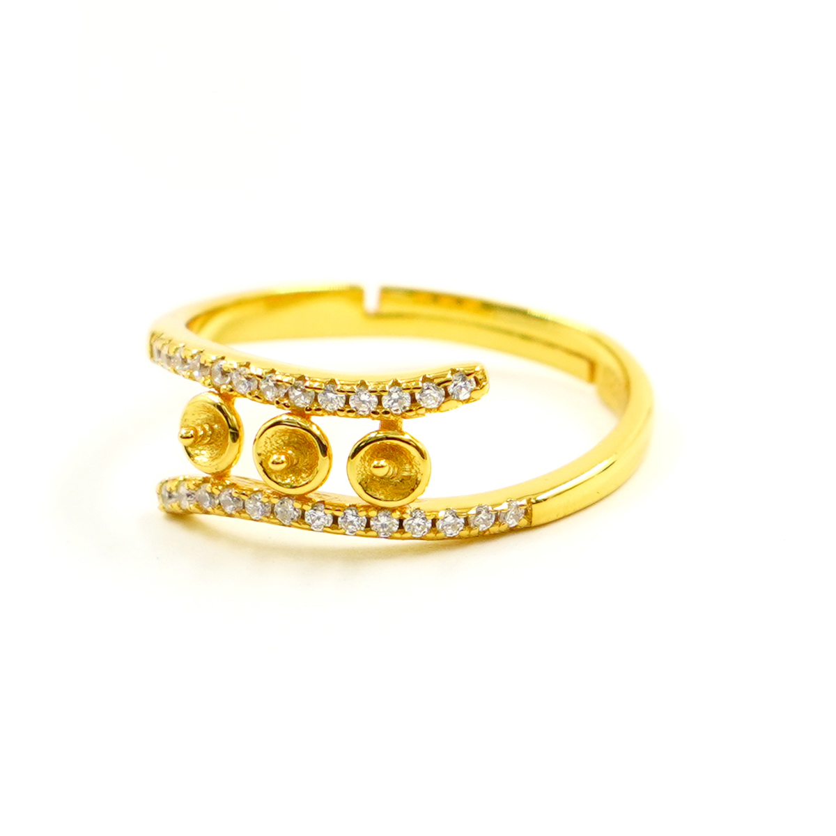 Anello in Argento a 3 elementi – Dorato
