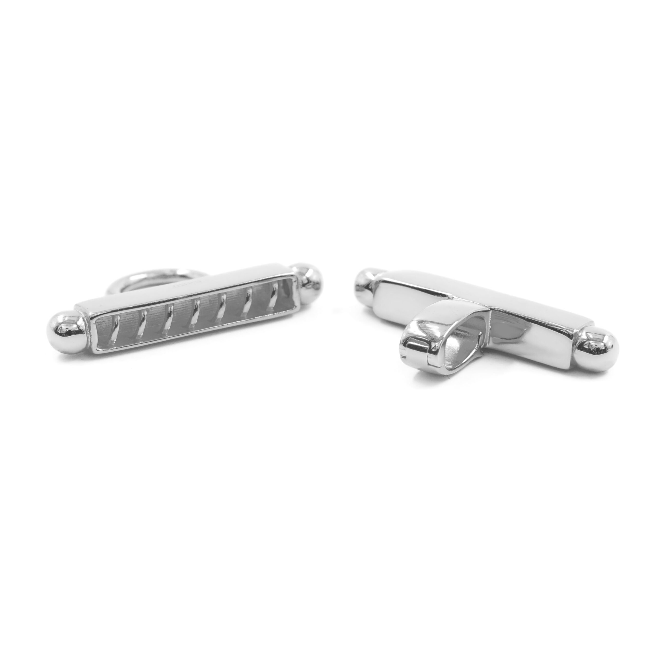 Sterling silver clasp H shape with 7 hooks - Rhodium Bath